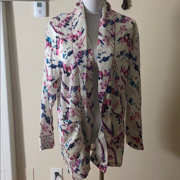 sam edelman abstract floral satin robe - Picture 2 of 6